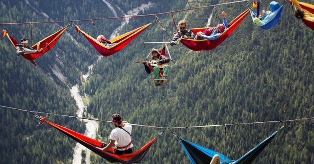 A festival held hundred feet above the ground
